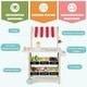 preview thumbnail 9 of 19, Costway Kids Ice Cream Cart Wooden Toddler Farmers Market Stand with - See Details