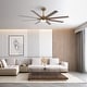 preview thumbnail 8 of 9, 65-Inch Modern Reversible Dimmable Large Ceiling Fan with Light and Remote