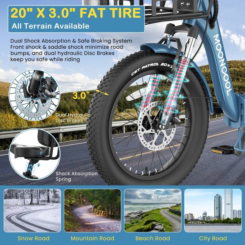 Folding Electric Tricycle for Adults, w/ Basket and Removable Battery