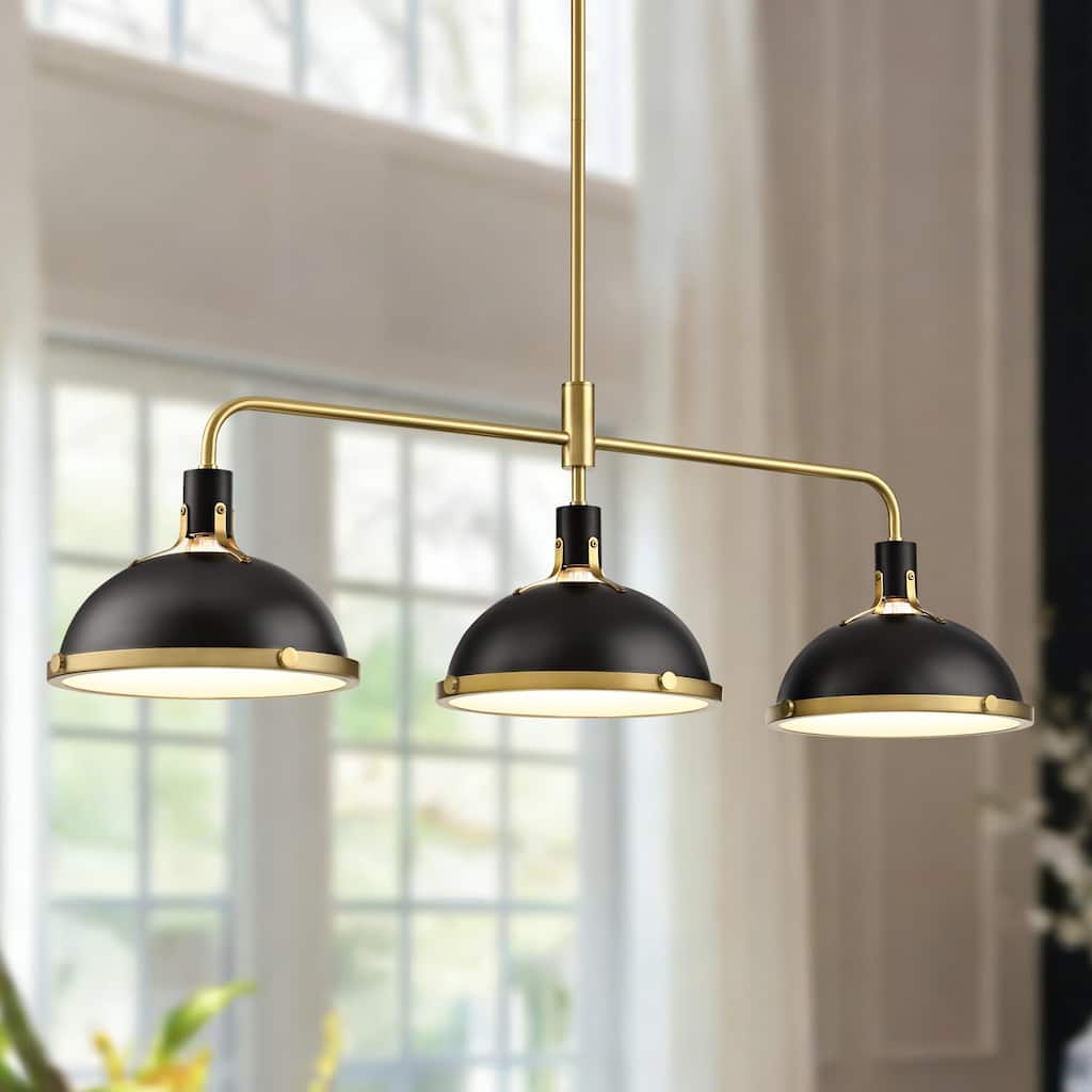 3-Light Farmhouse 3-Light Dome Chandelier Metal Pendant Light - Large Dome Pendant