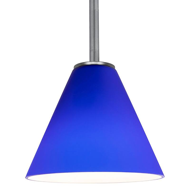 Access Lighting Janine 1 Light Mini Pendant - Brushed Steel / Cobalt