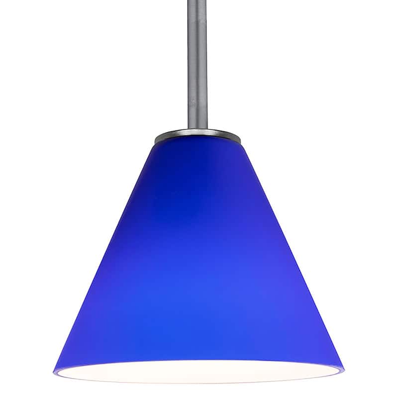 Access Lighting Martini 1 Light LED Pendant - 7" Wide with Cobalt - Brushed Steel