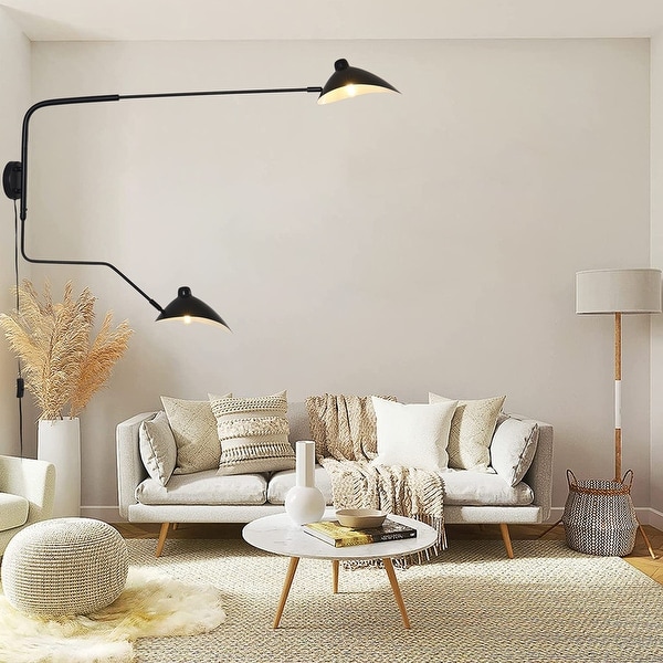 Plug in wall sconce living room outlet