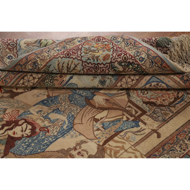 Vegetable Dye Isfahan Persian Vintage Rug Handmade Wool Carpet - 4'11" x 7'8"