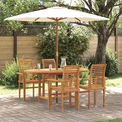 vidaXL Garden Dining Set 5/7 pcs Brown 63" x 31.5" x 29.5 - 63" x 31.5" x 29.5