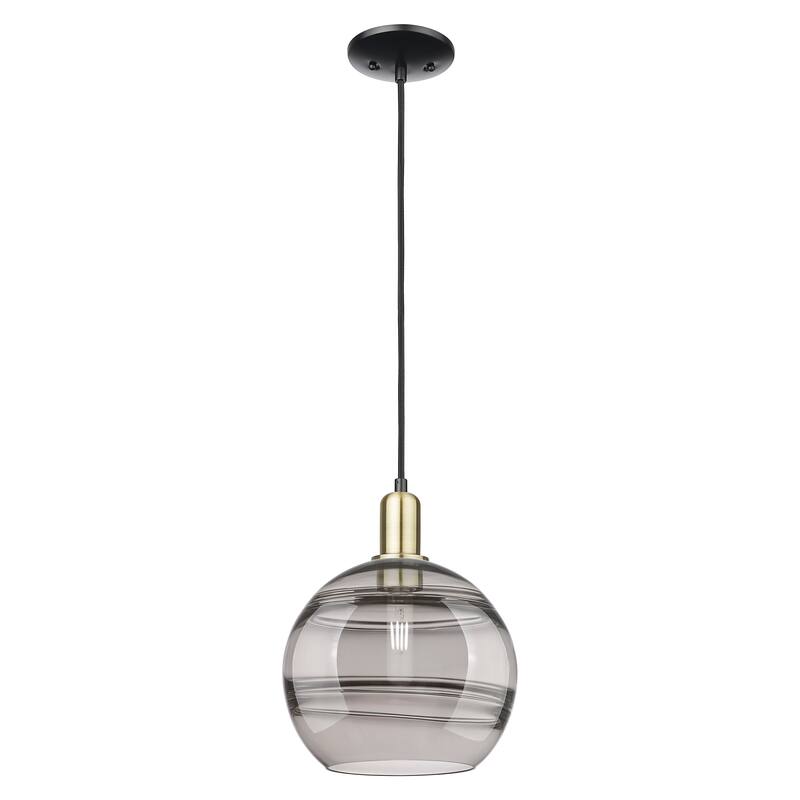 Innovations Lighting Endless Possibilities Arcadia - Rochester - 1 Light 10" Cord Hung Mini Pendant - Black Antique Brass/Light Smoke
