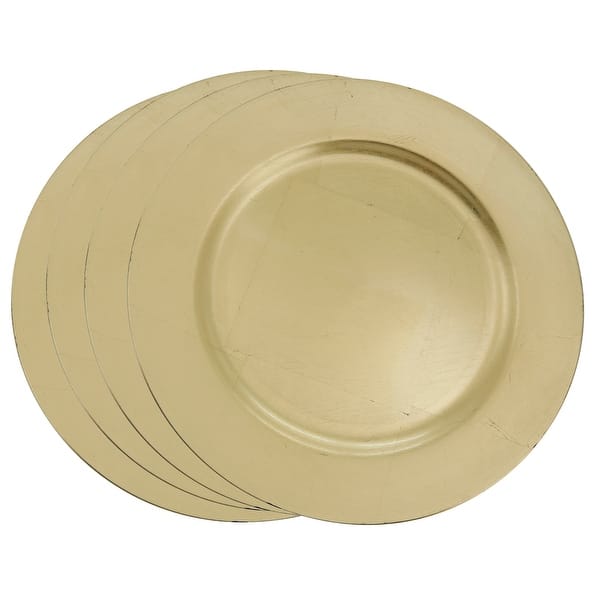 Charger Plates With Classic Design (Set of 4) - Gold - 4 Piece