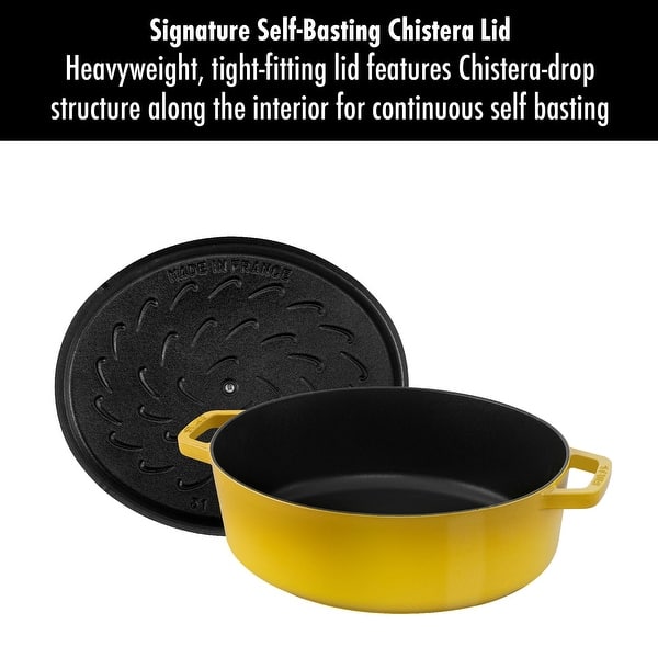 Staub Cast Iron 6.25 Qt Shallow Oval Dutch Oven Graphite 1029914 - Best Buy
