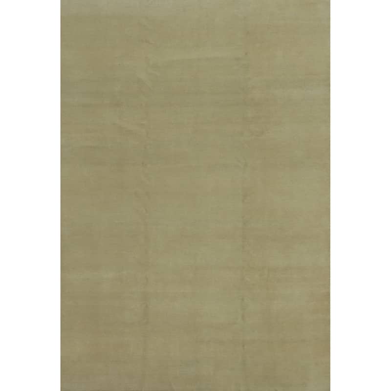 Hand Knotted Oriental 100% Wool Carpet Modern Solid Beige & Ivories Gabbeh Area Rug - 12' 0'' X 8' 11''