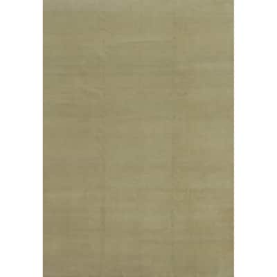 Hand Knotted Oriental 100% Wool Carpet Modern Solid Beige & Ivories Gabbeh Area Rug - 12' 0'' X 8' 11''