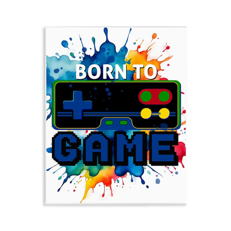 Stupell Born to Game Splash Wall Plaque Art Design By Kim Allen - 11 x 14