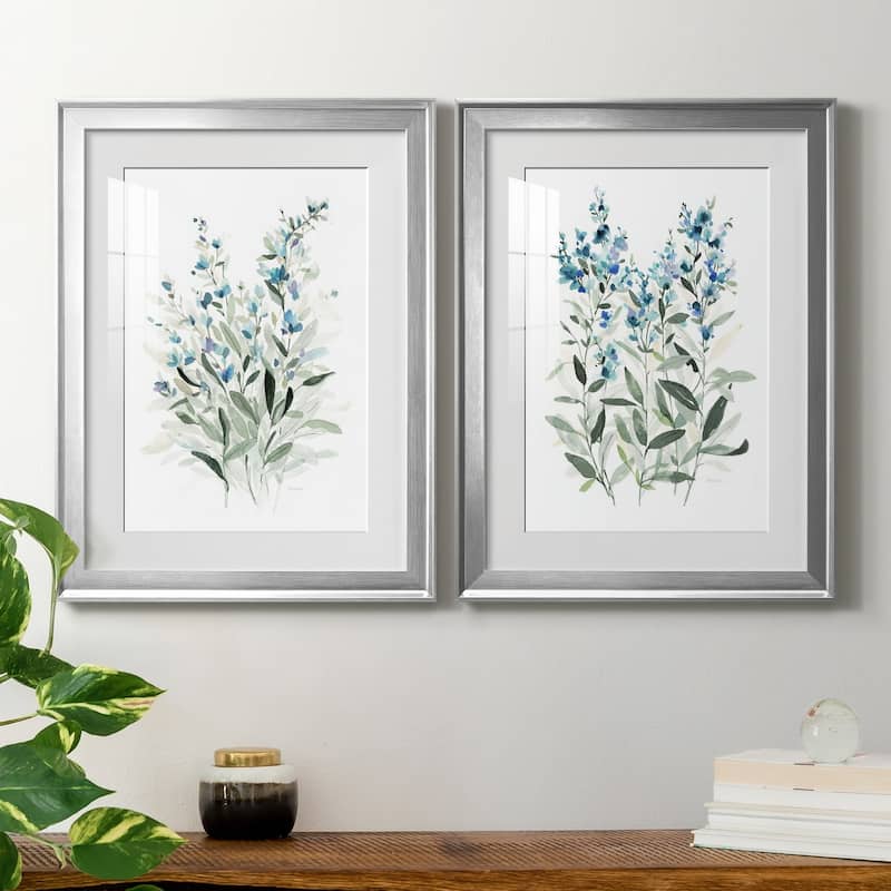 Delicate Blue Botanical I Premium Framed Print - Ready to Hang