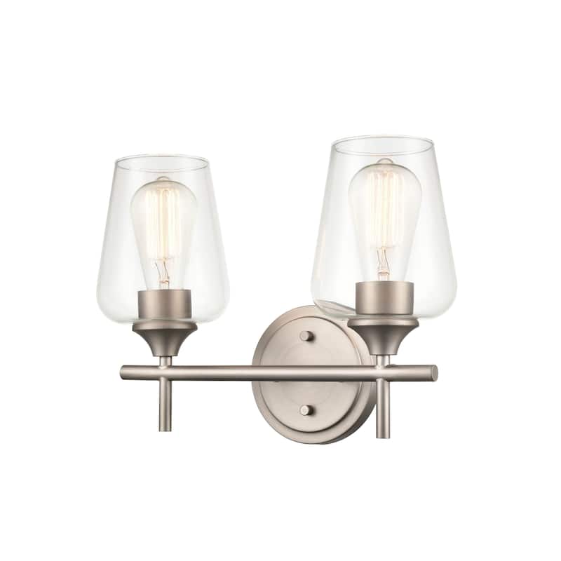 Millennium Lighting Ashford 2 Light Bathroom Vanity Fixture in Multiple Finishes with Clear Glass Shades