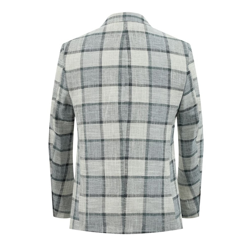 Elie Balleh Boys' Slim Fit Big Plaid Blazer
