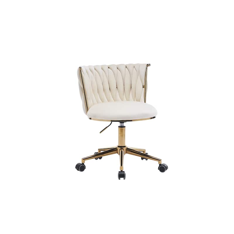 Office Desk Chair, Upholstered Home Office Desk Chairs with Adjustable Swivel Wheels, Ergonomic
