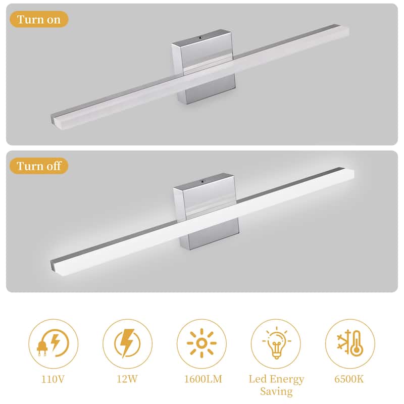 Modern Bathroom Vanity Light Mirror Makeup Front LED Lamp Waterproof