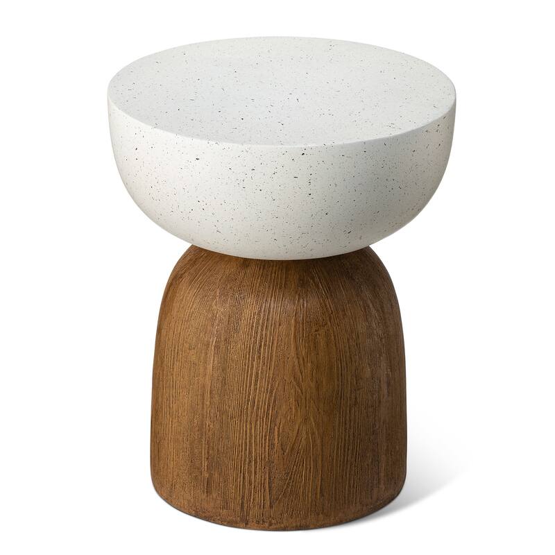 Glitzhome 17.75"H MGO Geometric Faux Terrazzo and Garden Stool