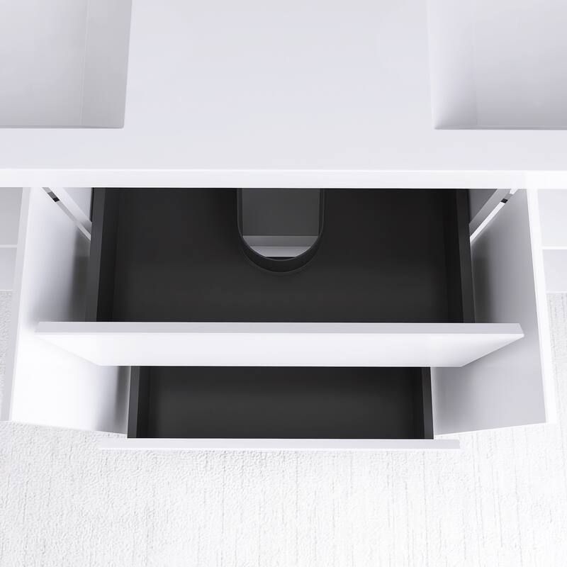 Floating Bathroom Vanity with Integrated Resin Top