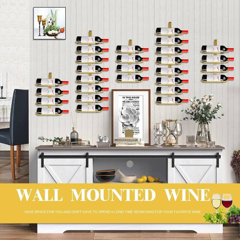 Wine Rack Wall Mounted - 10.2"D x 3.5"W x 16.1"H