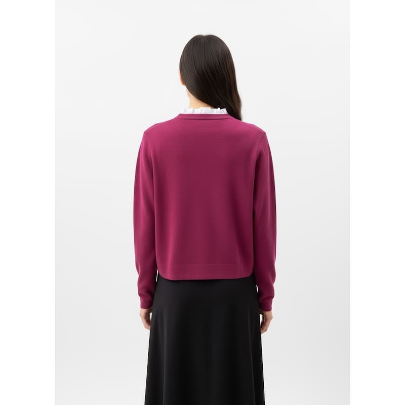 Nanette Lepore Women's Knit Cardigan with Ruffle Collar