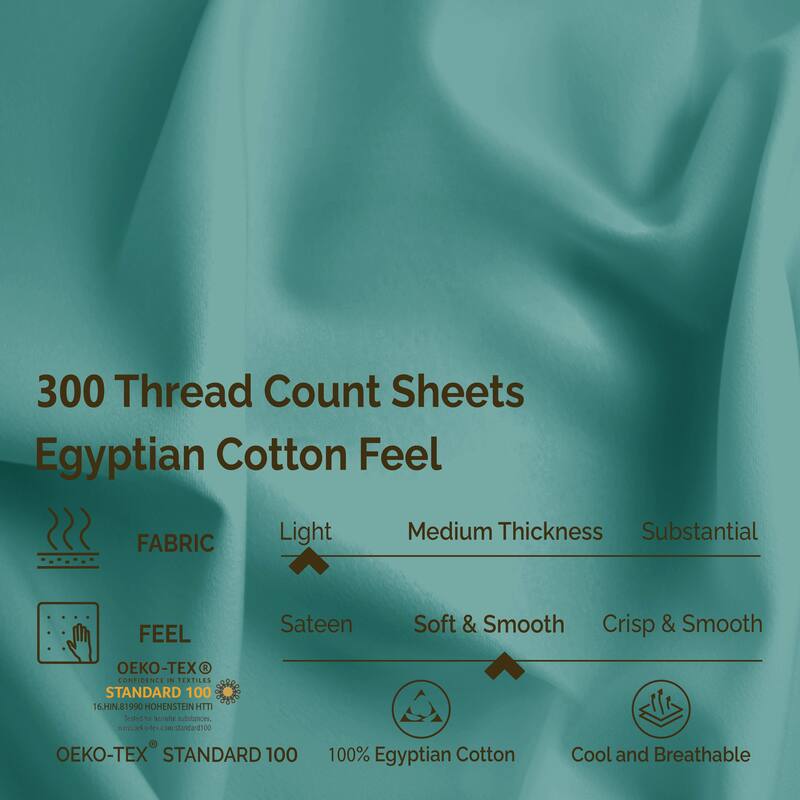 Egyptian Cotton 300 Thread Count Solid Bed Sheet Set by Superior