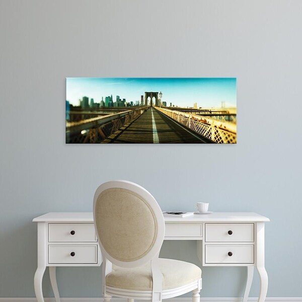 Easy Art Prints Panoramic Images's 'City viewed from Brooklyn Bridge, Manhattan, New York City' Premium Canvas Art