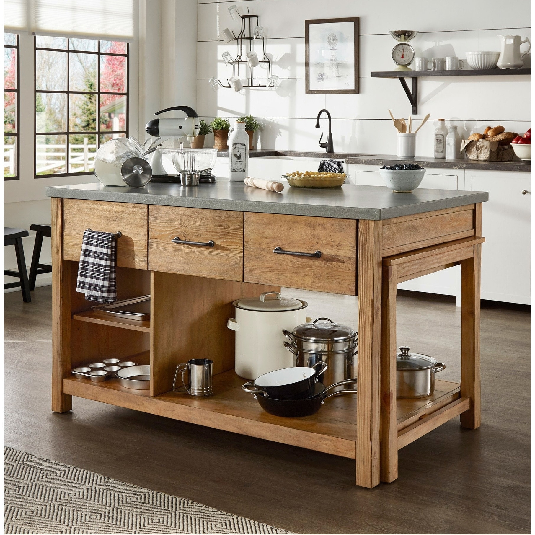Tali Reclaimed Look Extendable Kitchen Island by iNSPIRE Q ...