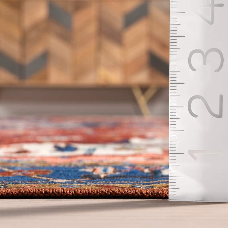 Amaryllis Medallion Machine Washable Area Rug