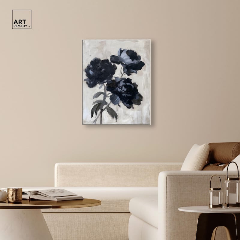 Peonies in Shadow Canvas by Art Remedy