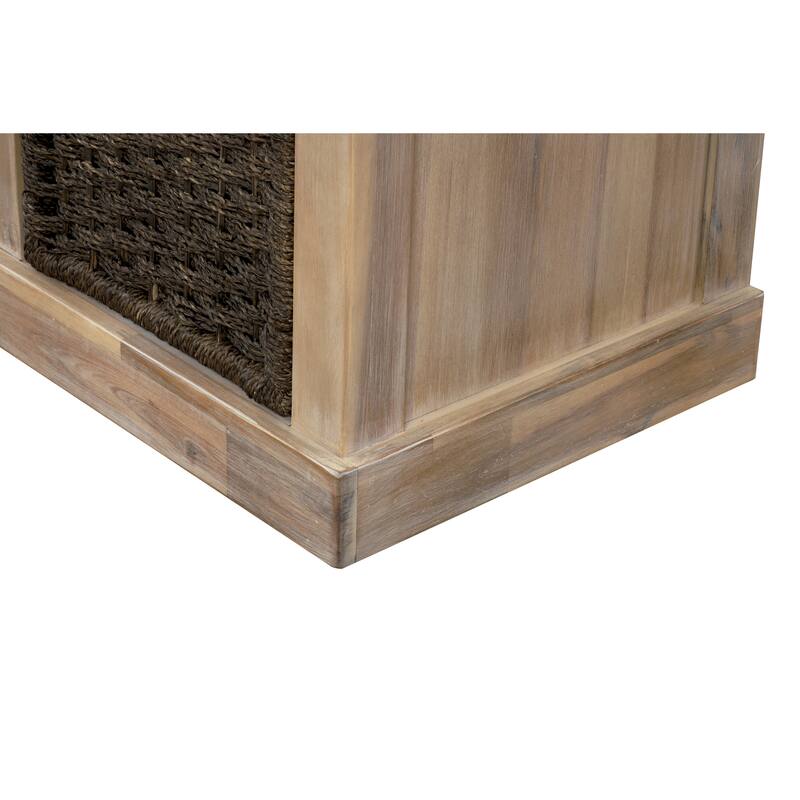 Nestfair Entryway Storage Bench with Cushion and Basket