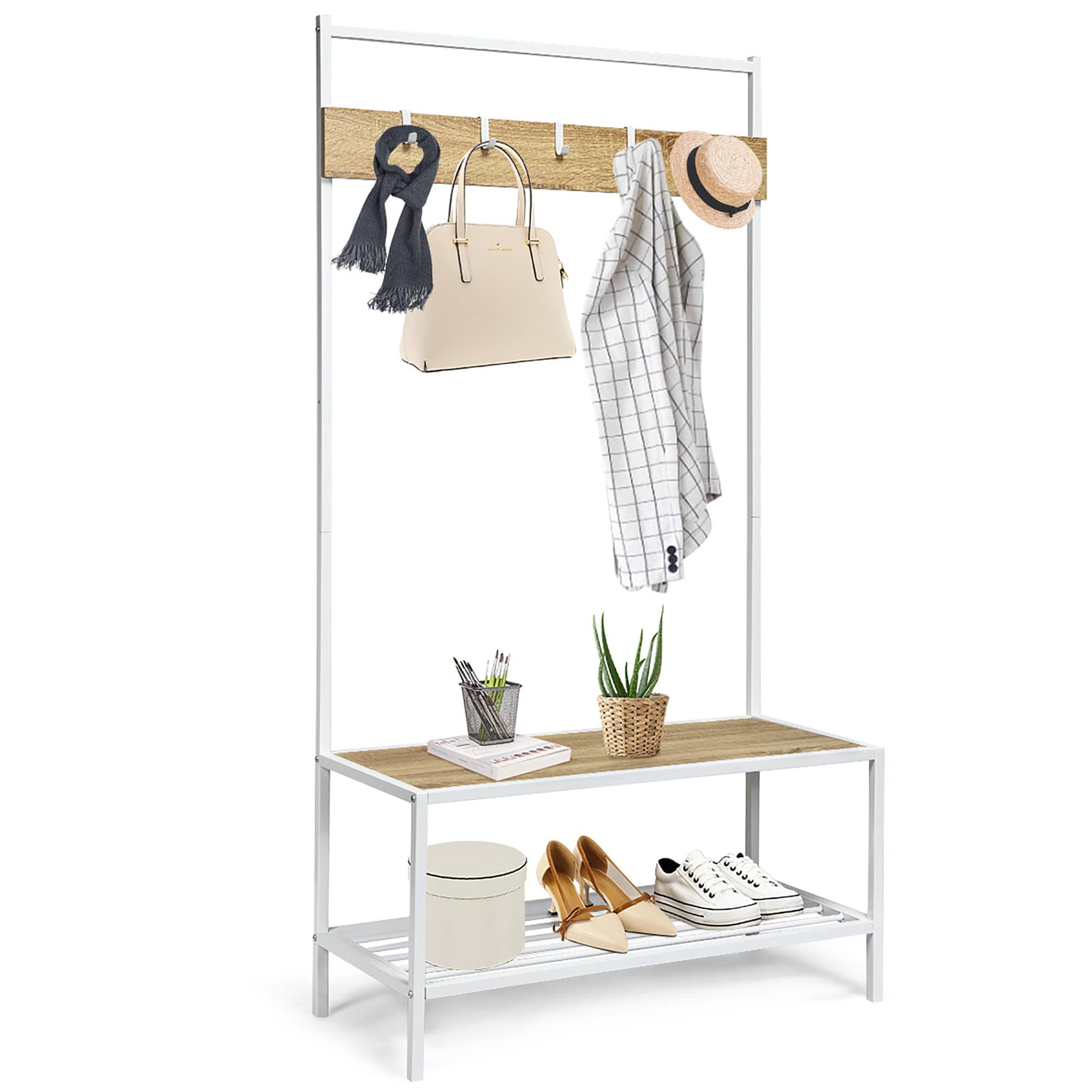 Industrial coat store and shoe rack