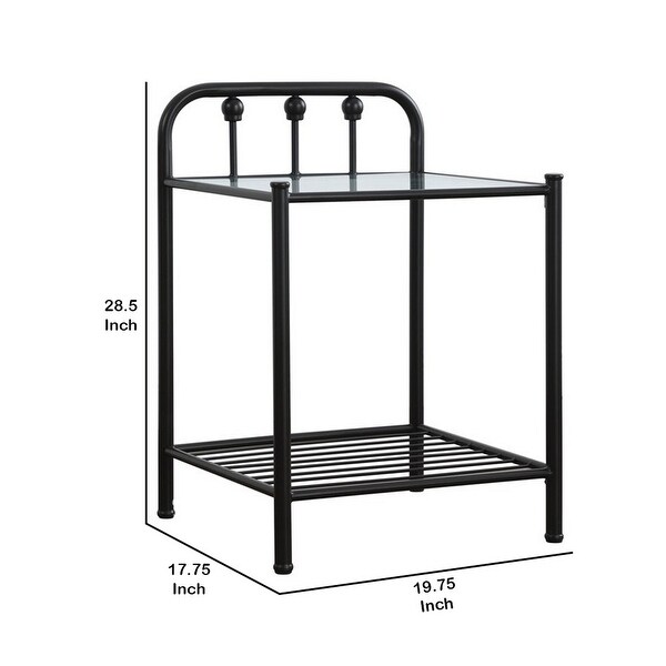 Metal and sales glass nightstand