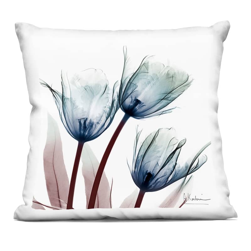 Stupell Contemporary Blue Tulip Trio Decorative Printed Throw Pillow Design by Albert Koetsier - Accent - Polyester - Blue - Single