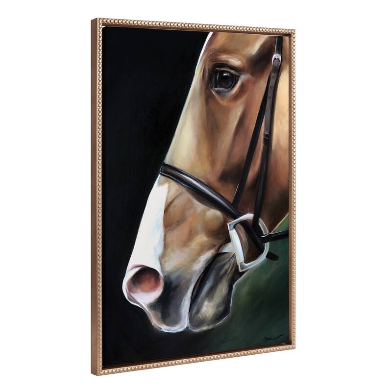 Kate and Laurel Sylvie Beaded Horse Framed Canvas by Mary Sparrow - 23x33