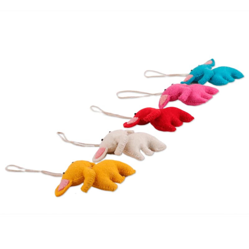 Novica Handmade Adorable Giants Wool Felt Ornaments (Set Of 5)