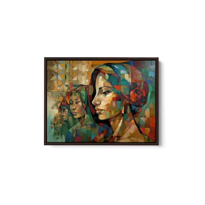 Amrita Sen Reflective Woman Premium Canvas - Walnut Frame