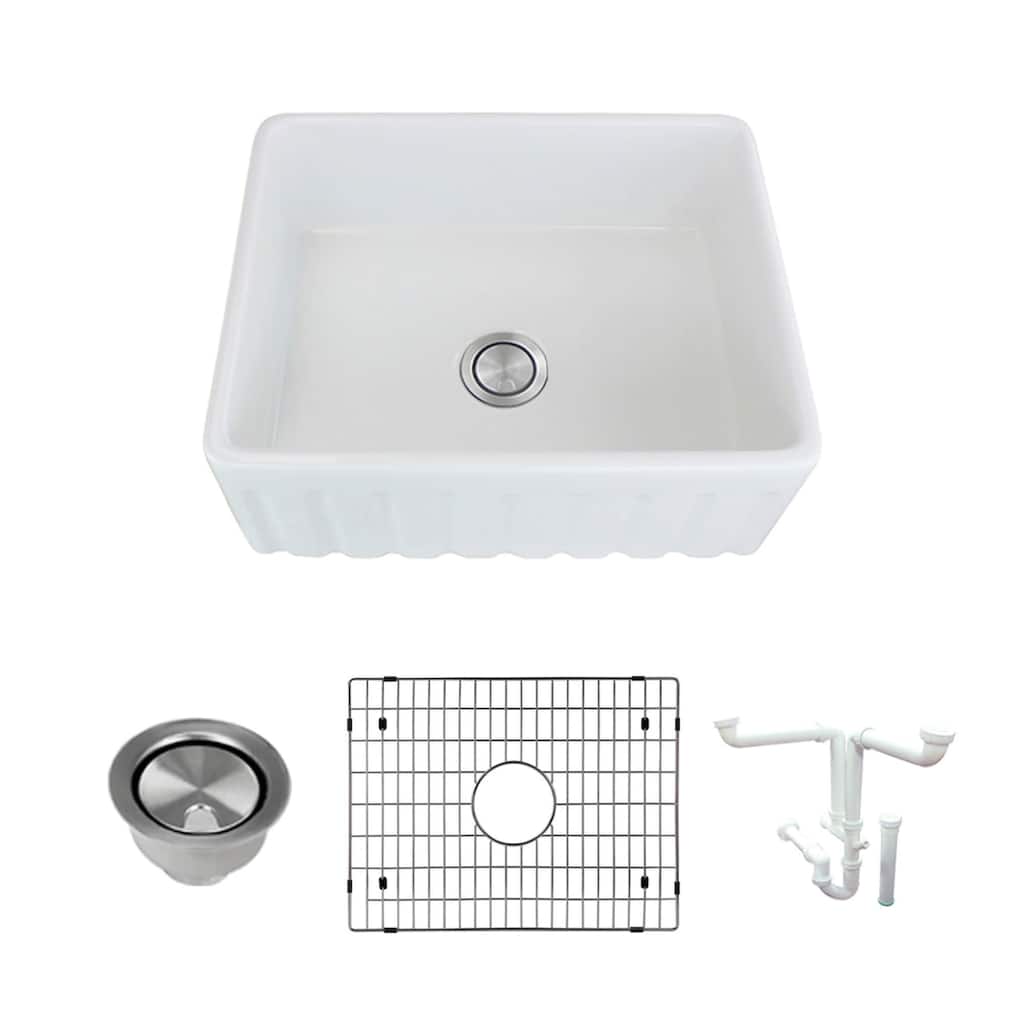 Transolid K-FUSF24199 Logan 23-1/2" Farmhouse Single Basin Fireclay