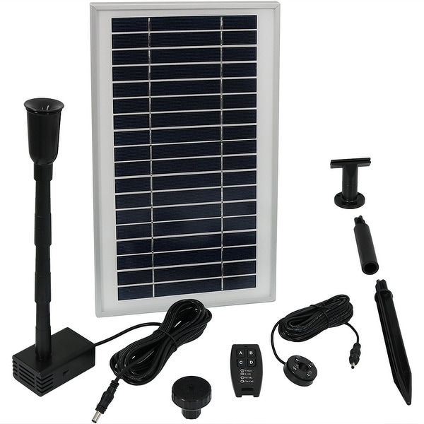Battery Pack Sunnydaze Solar Pump Kit w/ Remote Control 55" Lift 105 GPH 