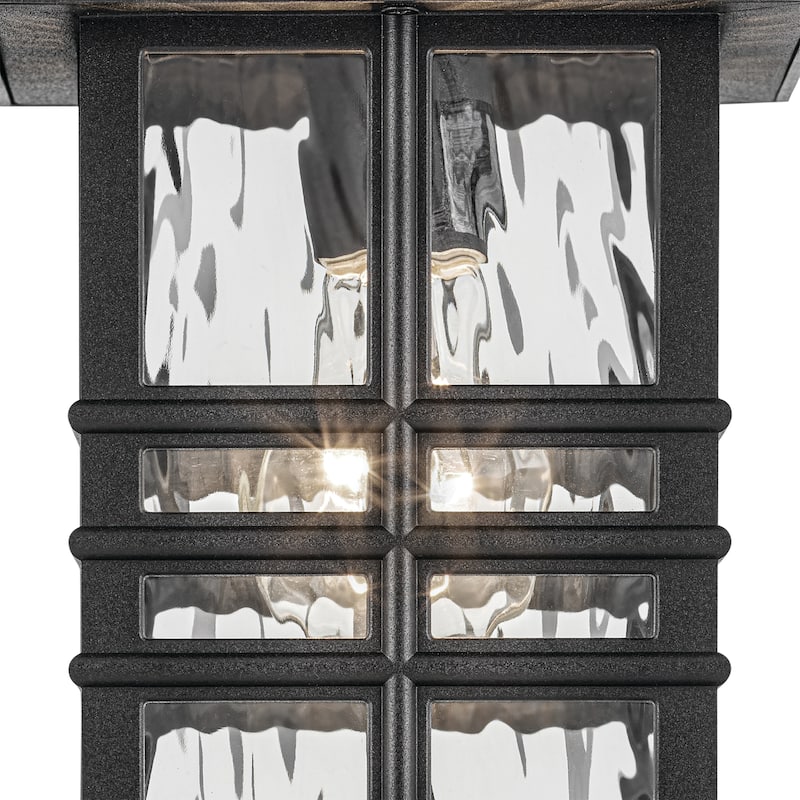 Kichler Lighting Beacon Square 12 in. 1-Light Textured Black Outdoor Wall Sconce - 12 in