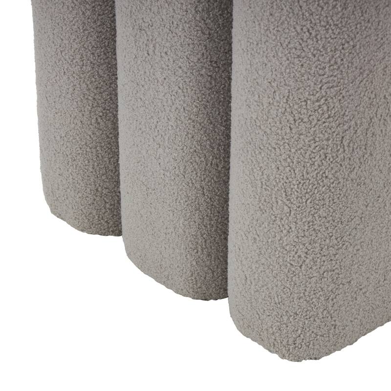 Polyester W-Shaped Ottoman with Connected Arches - White, Gray or Copper - Roche River Decor