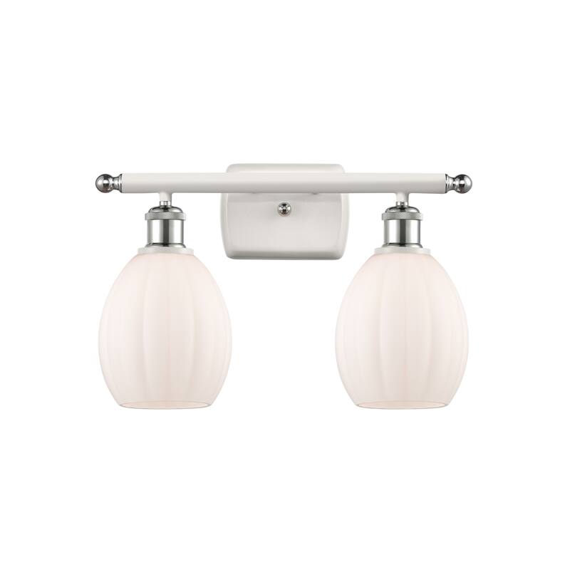 Innovations Lighting Eaton 2 Light 16" Wide Bathroom Vanity Light - White and Polished Chrome / Matte White