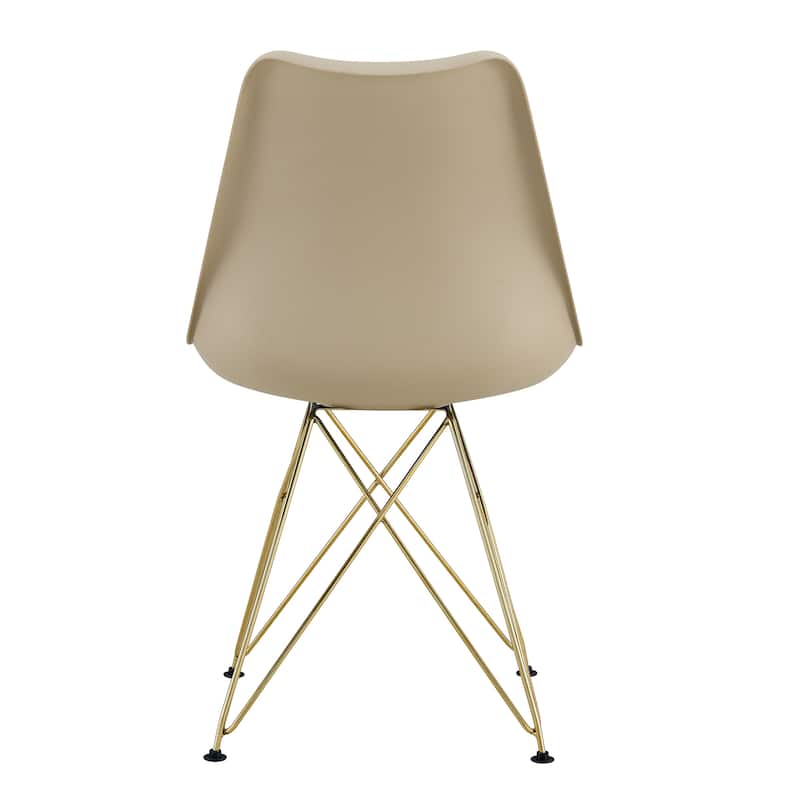Modern Dining Chairs with Plastic Seat and Metal Legs (Set of 4)