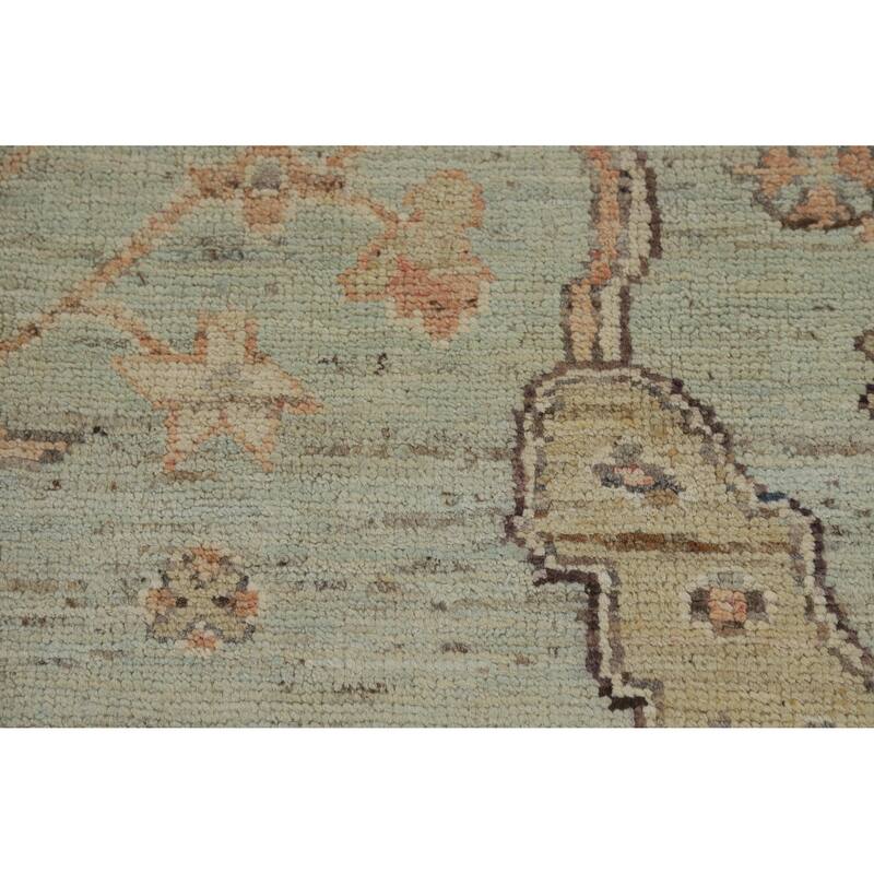 Vegetable Dye Oushak Turkish Rug Hand-Knotted Transitional Wool Carpet - 8'5" x 10'0"
