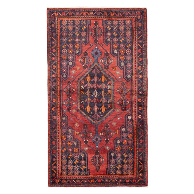 ECARPETGALLERY Hand-knotted Anadol Red Wool Rug - 3'11 x 7'3