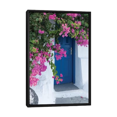 iCanvas "Greece, Santorini. A Picturesque Blue Door." by Brenda Tharp Framed Canvas Print