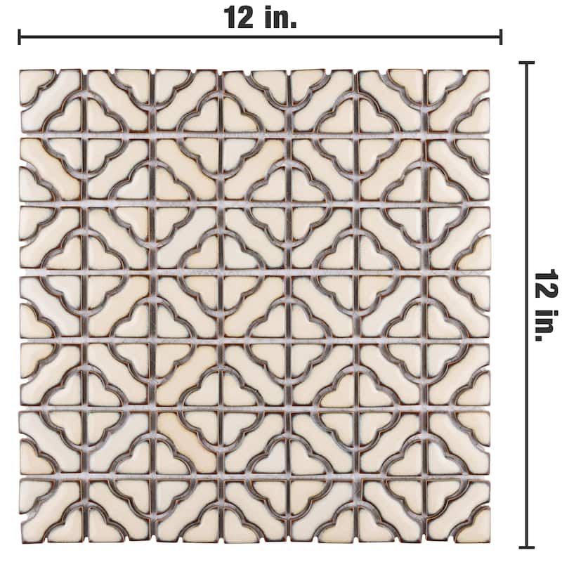 Merola Tile Tower Beige 12" x 12" Porcelain Floor and Wall Tile