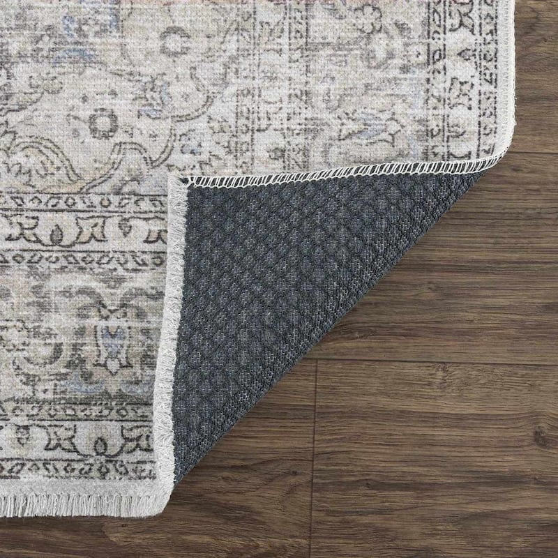Hauteloom Ariana Living Room, Bedroom Machine Washable Area Rug - Pearl, Dark Brown, Brown - 5' x 7'6"