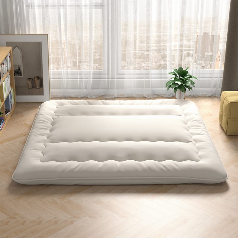 Futon Mattress Floor Sleeping Pad with Washable Cover