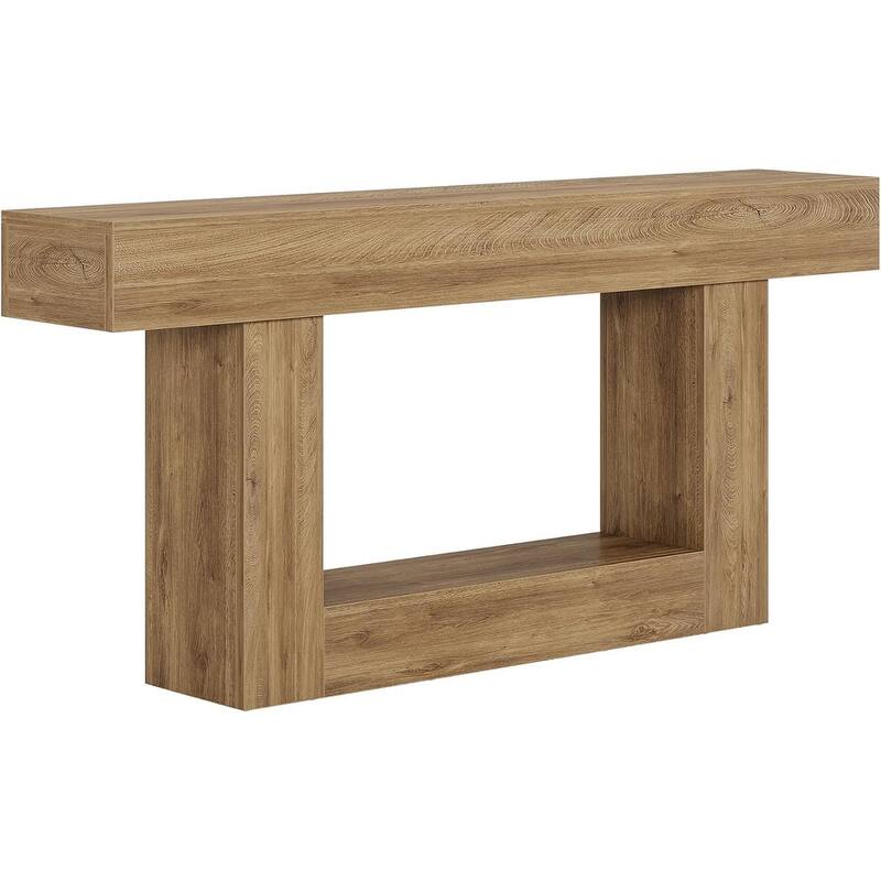 63 Inches Console Table, Farmhouse 2 Tiers Entryway Table, Sofa Table