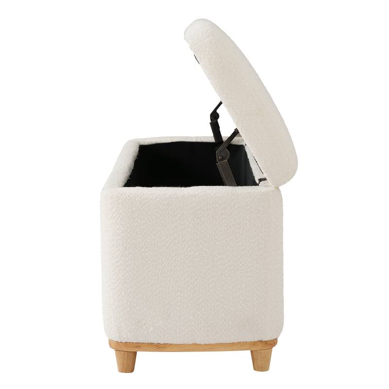 Christopher Knight Home - Modern Aero Upholstered Storage Ottoman Bench with Solid Wood Legs and Lift-Top Storage